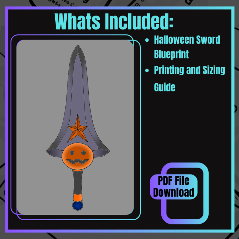 Halloween Sword Blueprint (PDF File)